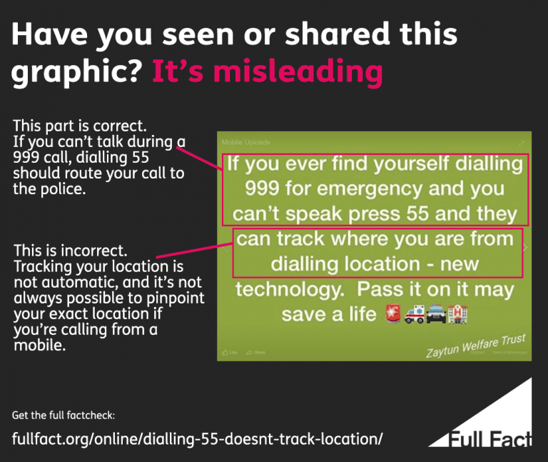 Dialling 55 cannot track mobile phones accurately