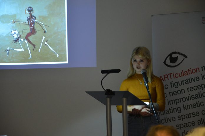 Art student delivers impressive presentation at regional finals of the ARTiculation Prize 2018