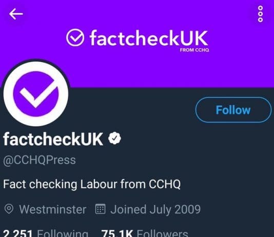 Conservative Party fraud over FactCheck UK should mean their banning from social media at the very least