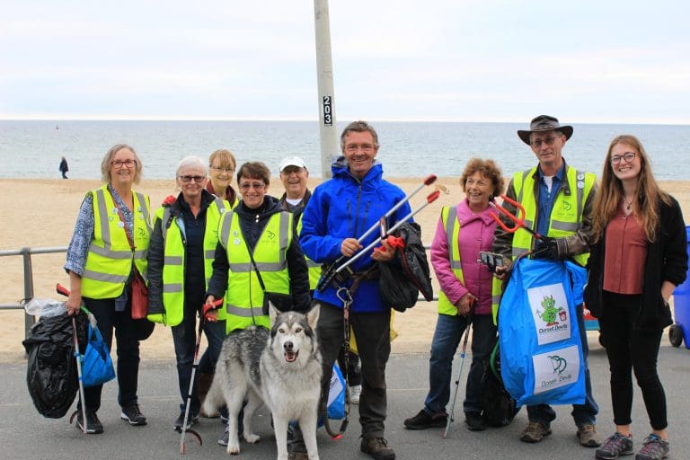 One man and his dog Leave Only Footprints through Dorset