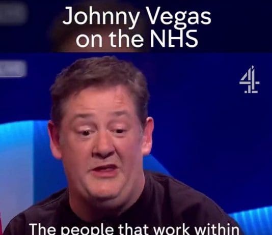 Johnny Vegas sums up the Tories on the NHS