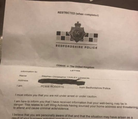 The Yaxley-Lennon Osman Warning that wasn’t