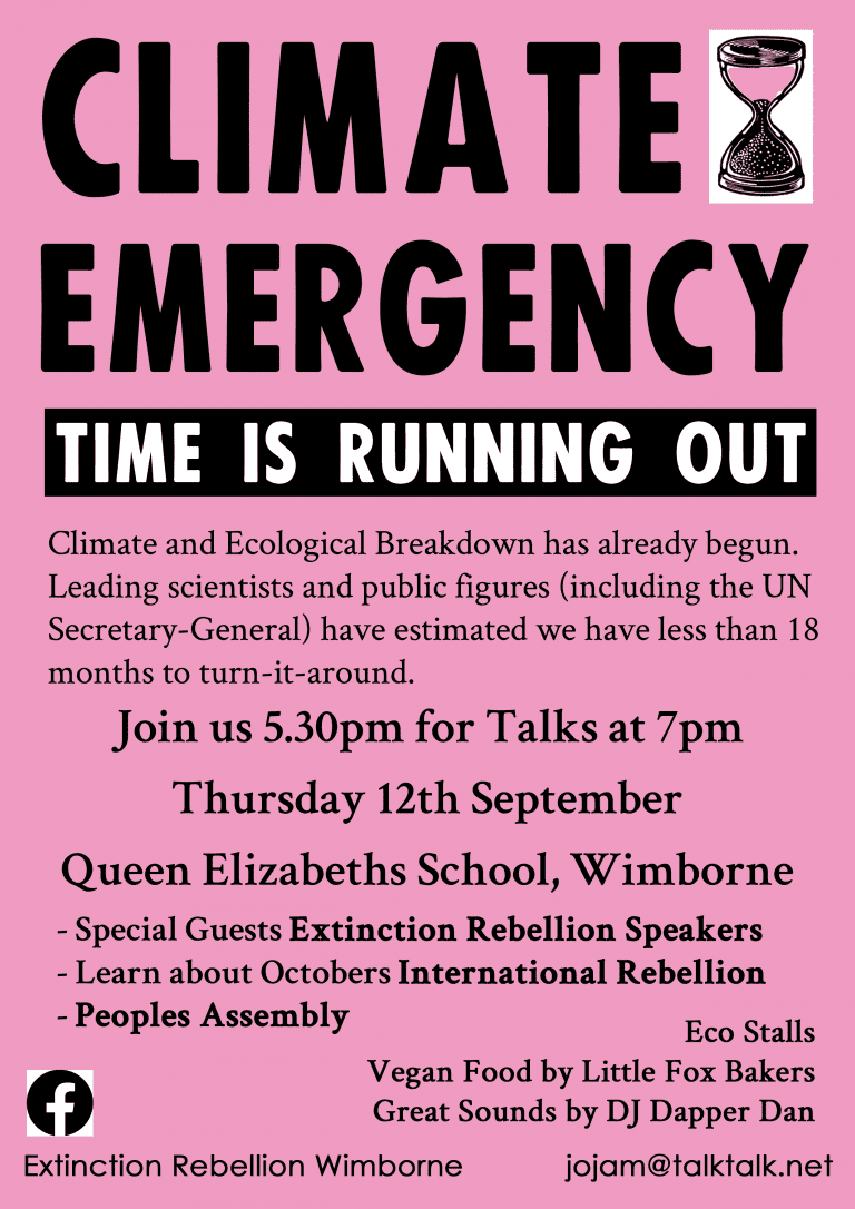 Climate Emergency Event Wimborne Sept 12th