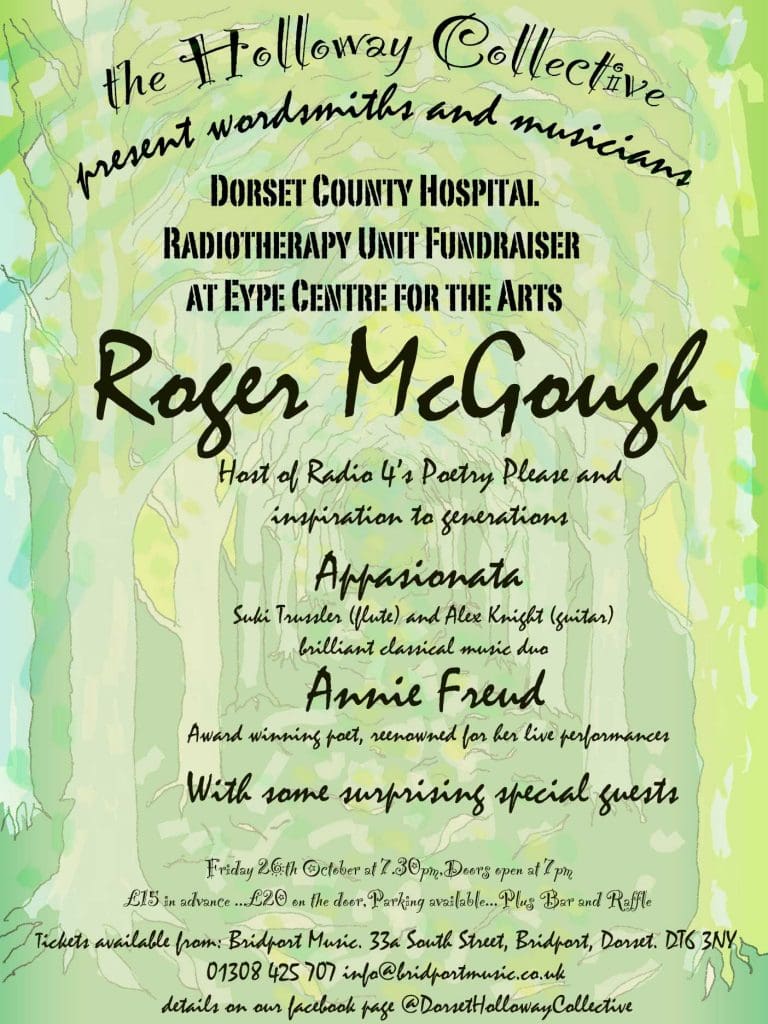 Dorset County Hospital Fundraiser Radiotherapy Unit Fundraiser at Eype Centre for the Arts featuring Roger McGough