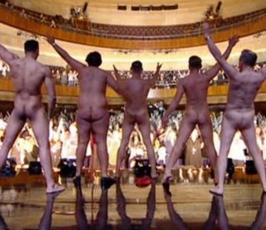 Ed Miliband gets the Full Monty from climate activists in Parliament