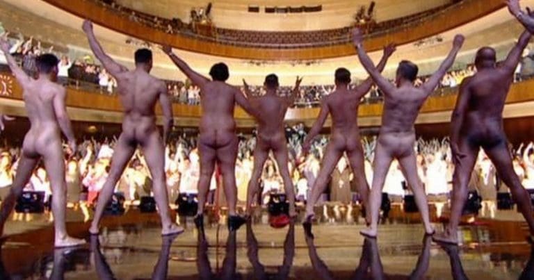 Ed Miliband gets the Full Monty from climate activists in Parliament