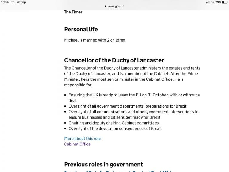 Information Commissioner called in as Michael Gove’s cabinet responsibilities mysteriously change over night