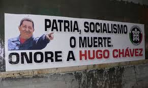 The extreme right Italian movement Casa Pound mixes Right, Left and Nationalism all in this poster, Fatherland, Socialism or Death. Honour to Hugo Chavez