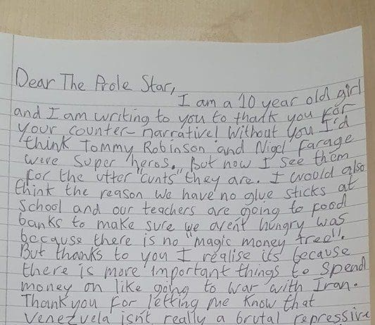 The letter to The Prole Star that has gone viral