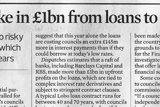 Fourteen Labour & Conservative Run Councils File Fraud Action vs Barclays Over LOBO Loans and LIBOR Rigging Fraud. 224 Councils Are Yet to Act