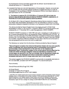 P2 Dorset CPRE Letter to NPCU Ref Call-in 1 D 12 001664 5 February 2015