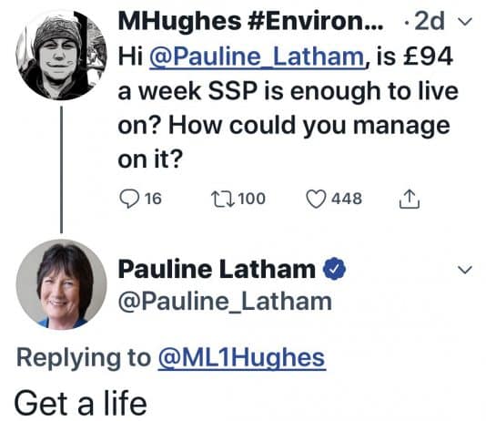 Tory MP Pauline Latham tells concerned constituent ‘to get a life’