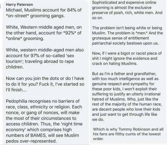 Harry Paterson Nails The Racists Over Child Sex Abuse