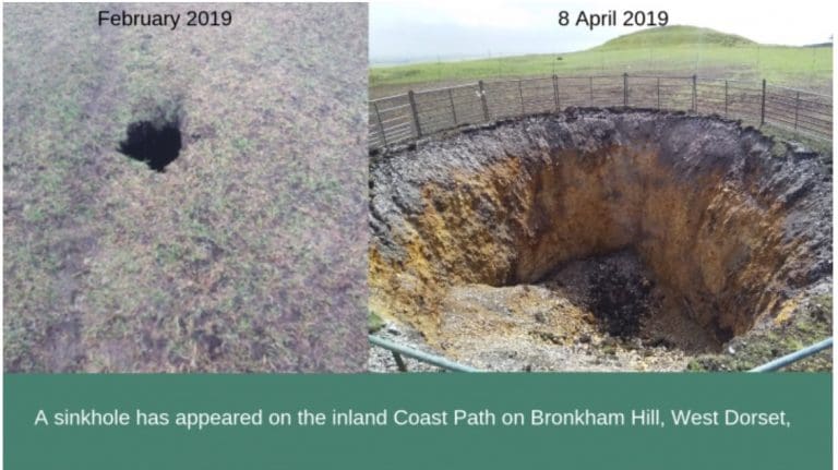 A huge sink hole has opened up in Dorset 