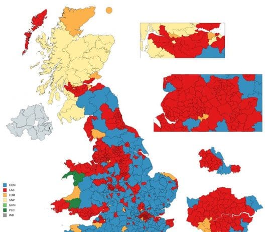 Election Maps UK: If Only Under 50’s Voted in an Election Today