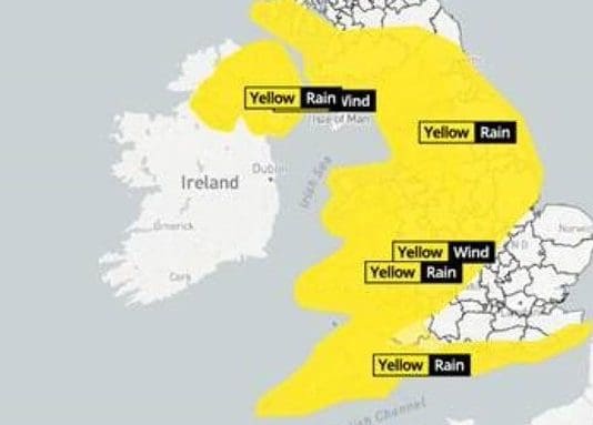 Storm Jorge to hit UK over Saturday and Sunday. Yellow warning in place