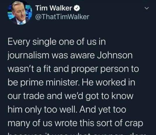 FORMER TELEGRAPH JOURNALIST SAYS EVERYONE KNEW JOHNSON ISN’T FIT TO BE PM!