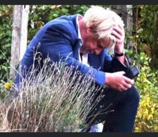 Tory bots… circulating old images of Boris Johnson to get sympathy and support Boris head in hands