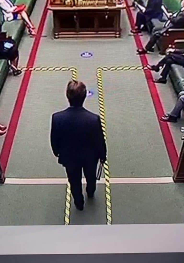 The Health Secretary Matt Hancock shows us how to do social distancing