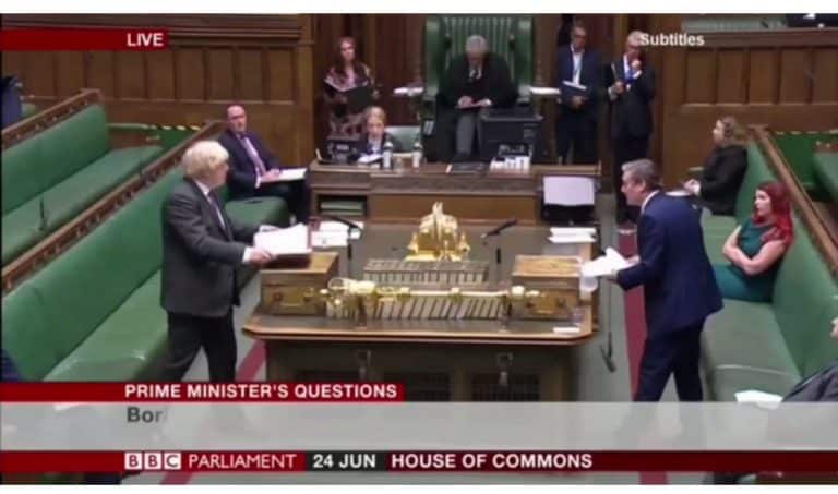 Boris Johnson is lying in the Commons every time he opens his mouth. This time it is about contact apps