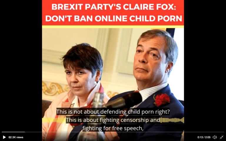 Claire ‘I wouldn’t ban child porn from the internet’ Fox made a peer by Boris Johnson