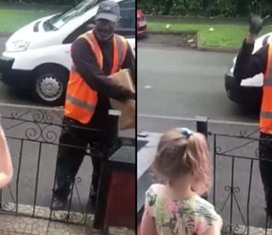 Their package delivery man is named Tim – he’s deaf. Tallulah & Tim developed quite the friendship