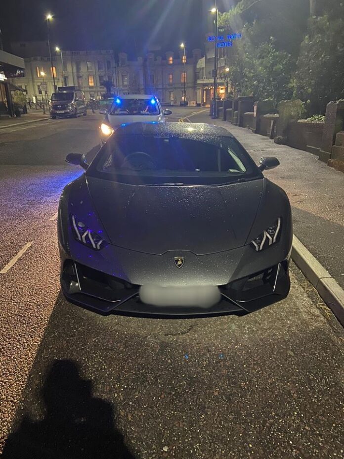 Lamborghini impounded in Bournemouth as driver has no insurance