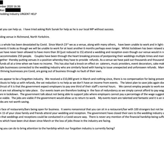 Just one of the emails from a constituent that Rishi Sunak has ignored Just one of the emails from a constituent that Rishi Sunak has ignored