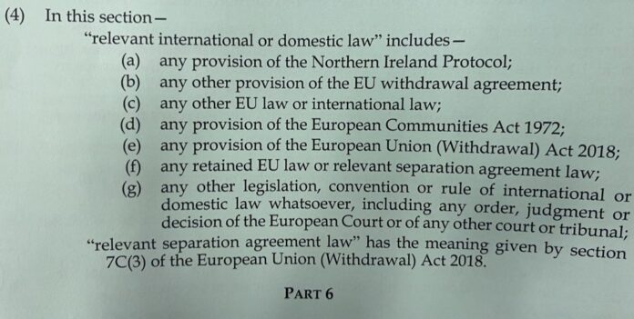 The Internal Markets Act is not just about breaking International law it is about breaking ANY law