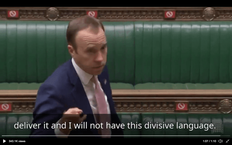 Matt Hancock: Telling the truth about Test and Trace is ‘divisive language’
