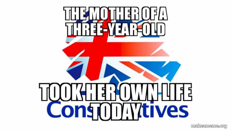 Another young mother takes her own life because of this f****** government