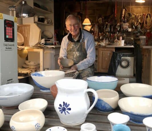 90-year-old potter from Dorchester exhibits his work for the first time