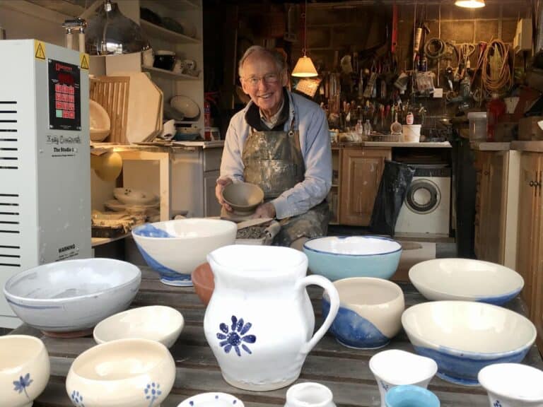 90-year-old potter from Dorchester exhibits his work for the first time
