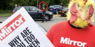 Daily Mirror chicken quits Downing Street