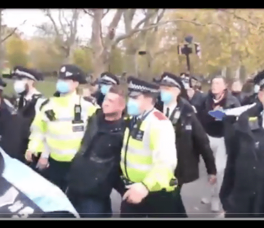 Footage of AKA Tommy the Fascist arrested in Hyde Park