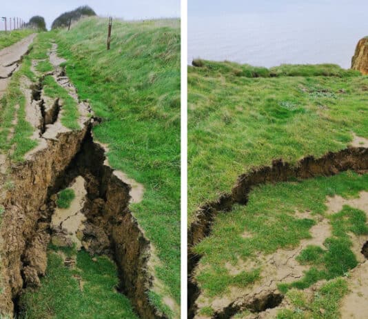 Coast path diverted due to unstable cliffs near West Bay