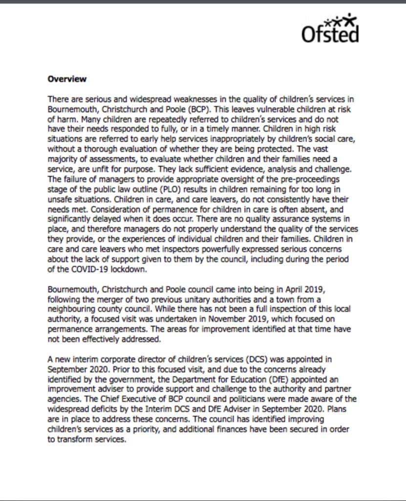 ofsted report BCP2