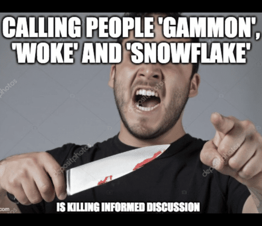 ‘Gammon’, ‘Woke’ and ‘Snowflake’ are being used to shut down mature debate