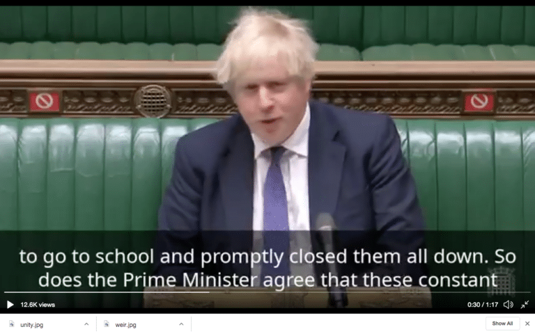 Gormless Prime Minister Boris Johnson denies the undeniable
