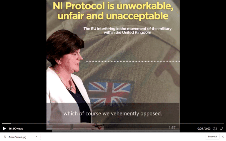 Arlene Foster and the DUP slam unworkability of Tory government EU deal