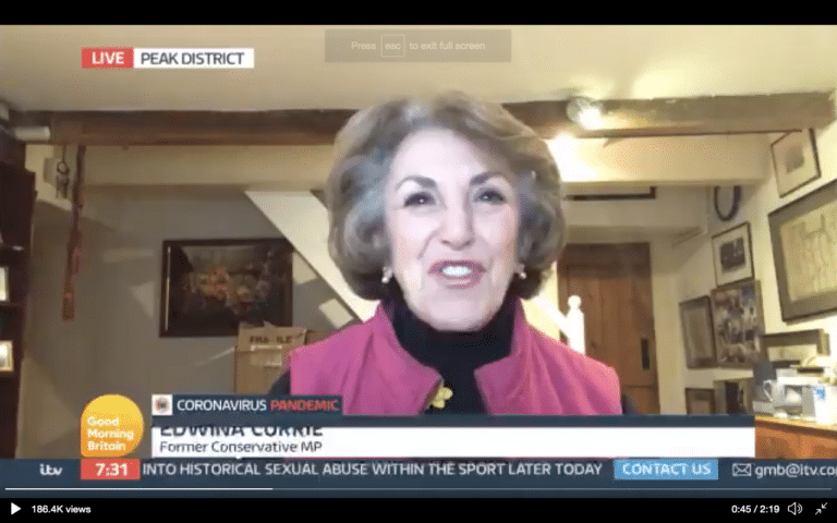 Edwina Currie laughs off the UK’s devastating Covid death toll