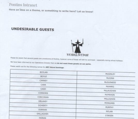 Widespread condemnation for racist Pontins after ‘undesirables guest list’ revealed