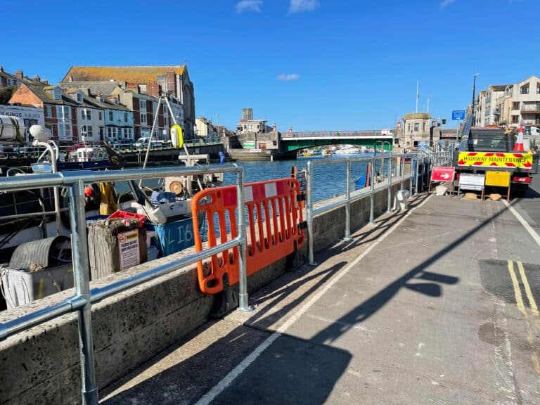Central government funds barriers on Weymouth Quay
