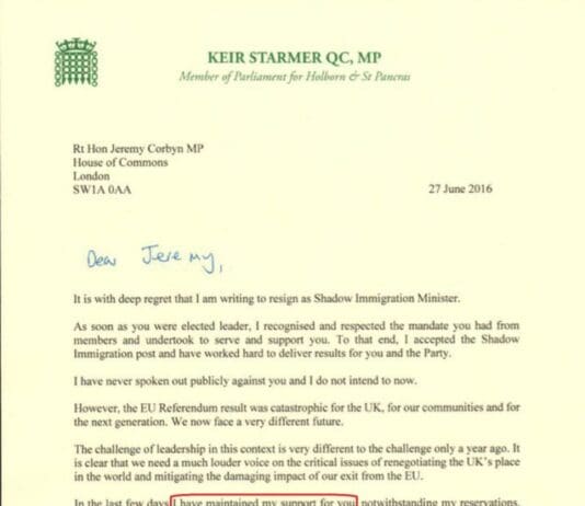 Oh the irony Keir Starmer. Bet you wish this letter was kept hidden