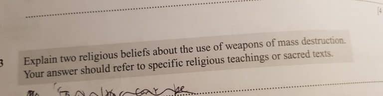 This is a GCSE Religious Education question