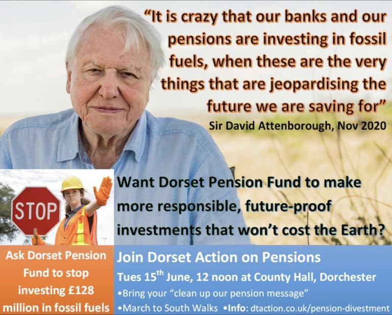 What we want: Climate-friendly Pensions, when we want them: NOW!