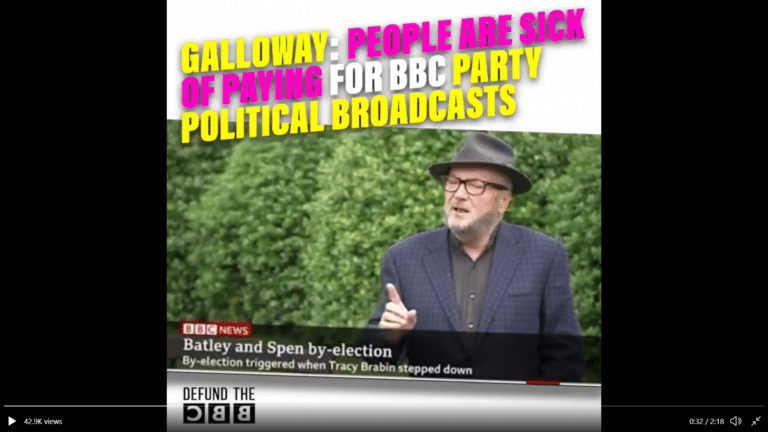 George Galloway: People are sick of paying the BBC to give party political broadcasts on behalf of the establishment