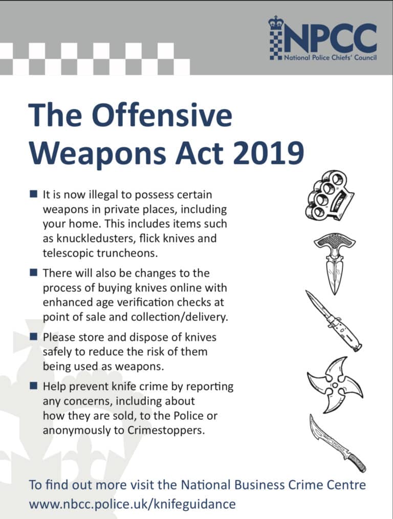 Up to four years imprisonment for anyone carrying a knife in public as legislation gets tough