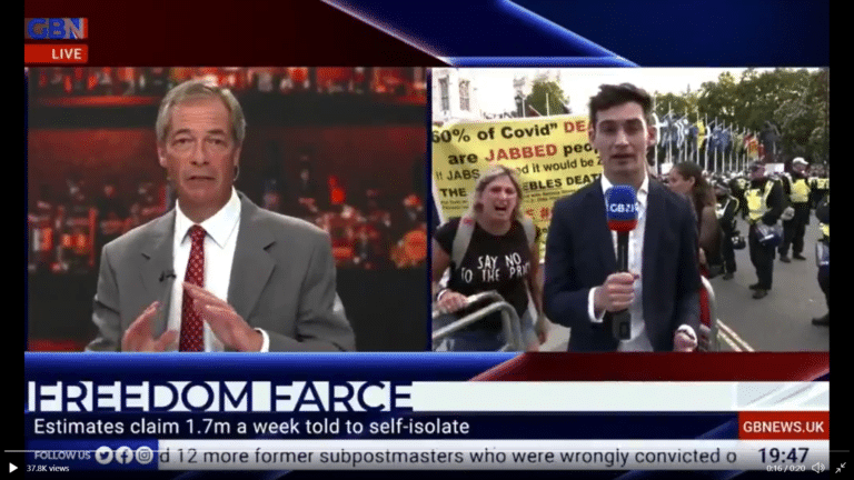 Very astute woman interrupts Nigel Farage live on GB News