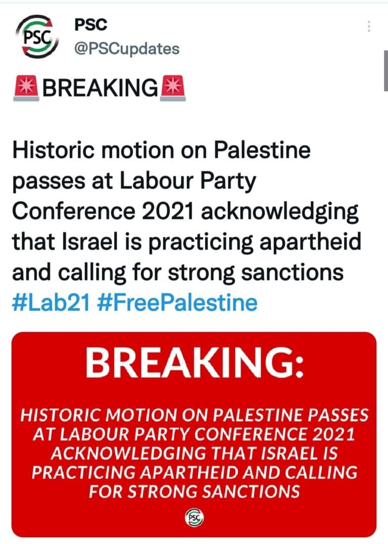 Young Labour succeed in declaring Israel an apartheid state